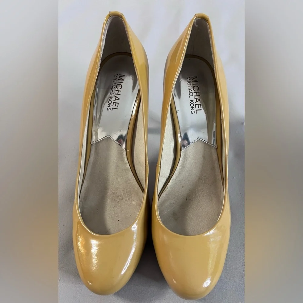 Michael Michael Kors Womens Chantal‎ Platform Pumps Tan  Leather Size 10M